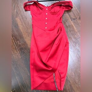 Lavish Alice Burgundy Midi Dress